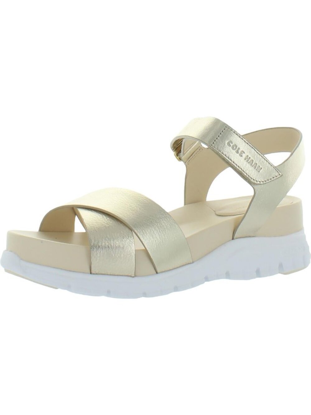 COLE HAAN | ZeroGrand Crisscross Platform Sandals | Gold Metallic | Wmn SZ-8.5